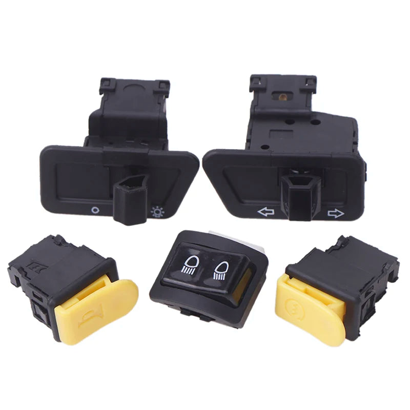 5-Piece Motorcycle Button Switch Set – Horn, Headlight & Turn Signal