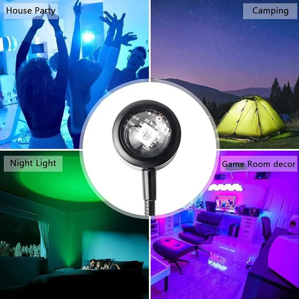 LED USB Sunset Mood Lamp RGB Projector Neon Night Light Living Room Zpaxo
