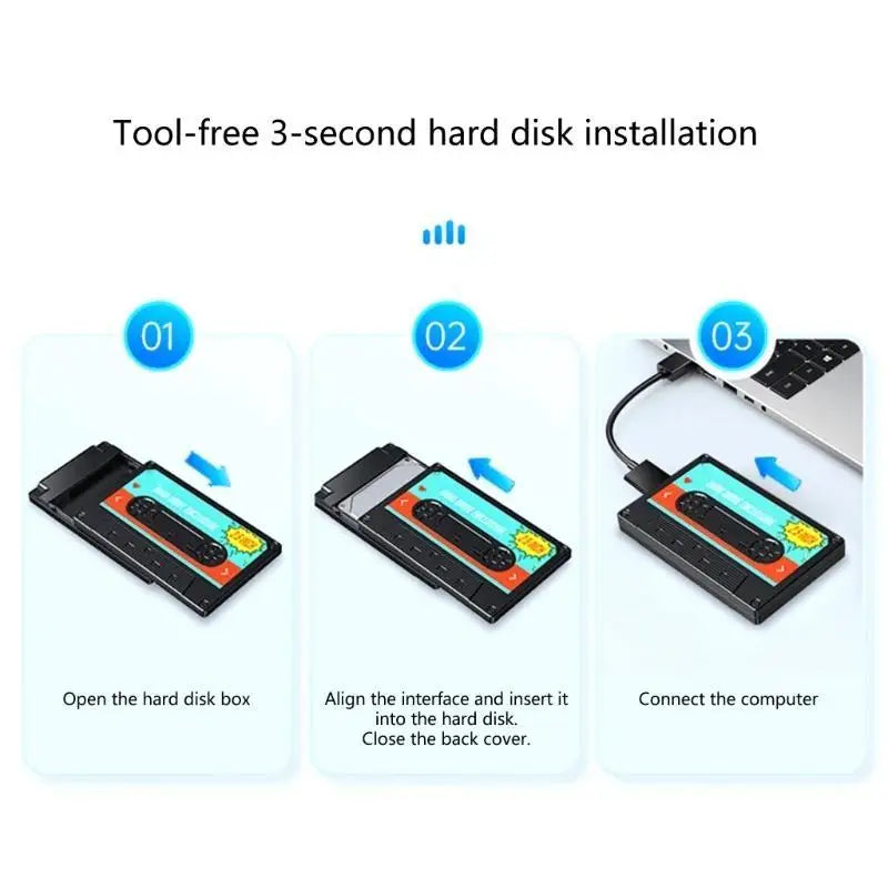 2 5'' Hard Drive Enclosure C USB 5Gbps 6Gbps Computer External Disk Zpaxo