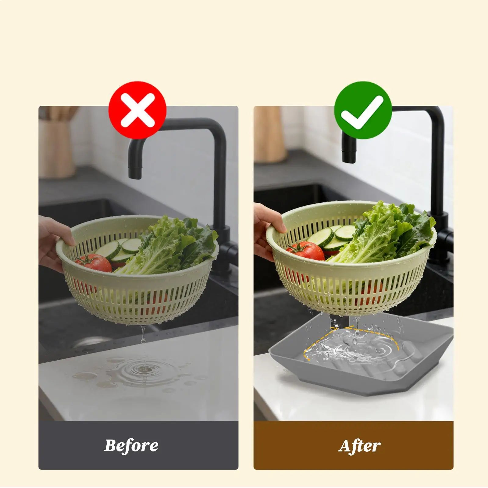 Drying Mat for Dishes Silicone Sponge Rack Non-Slip Drain Pad with Spout for Counter Bathroom Sink Side Utility Room Apartment Zpaxo