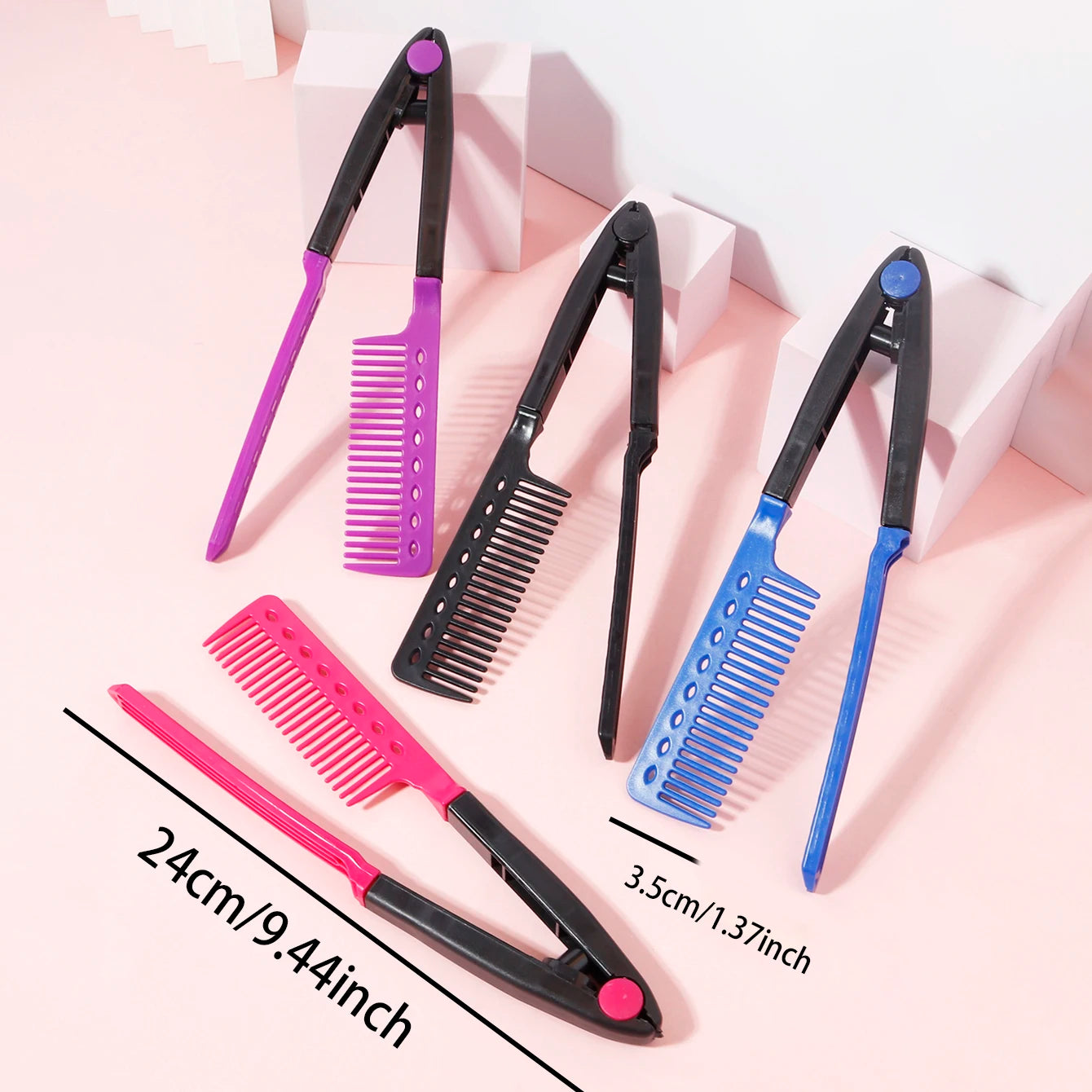 Straight hair brush, V-shaped straightener, straighten hair, suitable for hair salons, special for real hair wigs Zpaxo