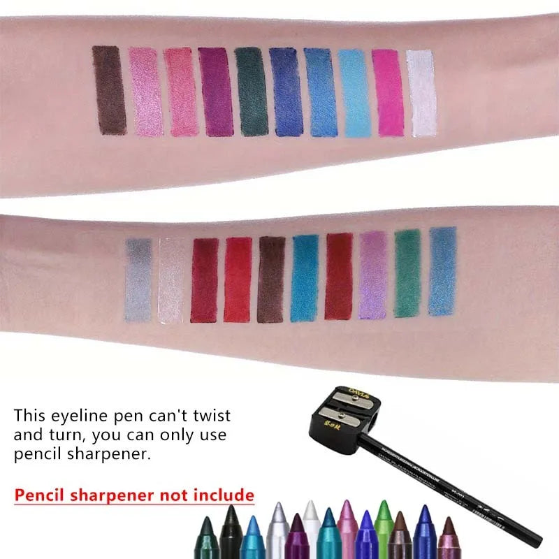 17 Colors Pearlescent Eyeliner Pencil Waterproof Long-lasting Colorful Matte Smooth High Pigment Eye Liner Shadow Pen Eye Makeup Zpaxo
