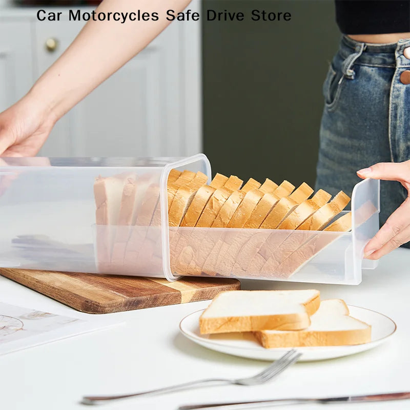 Plastic Bread Box Sealing Lid Tray Storage Sandwich Pasta Multigrain