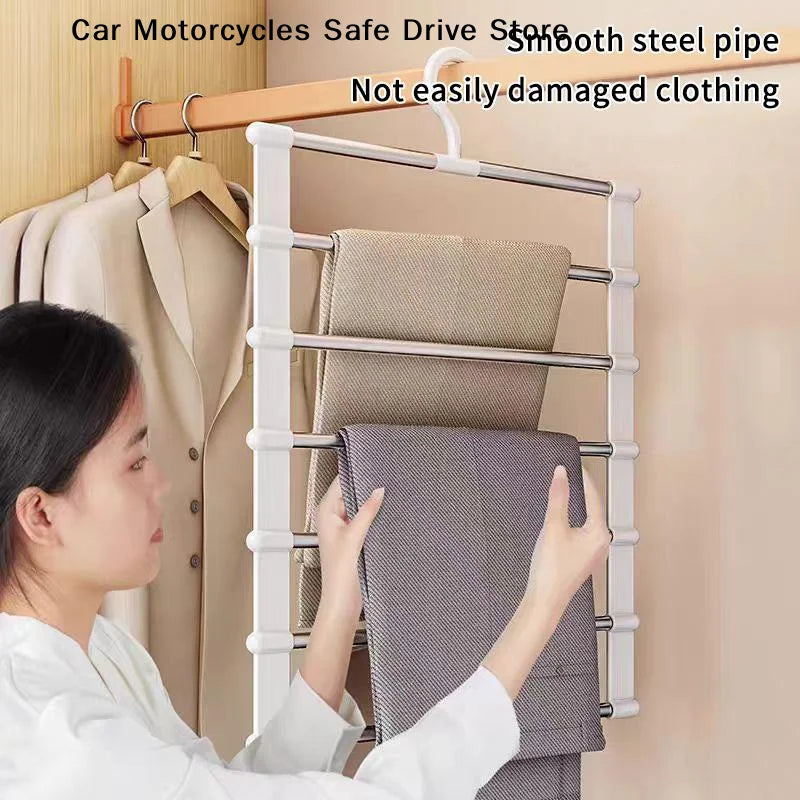 CMFoldable Multi-tier Trouser Rack Wardrobe Storage Organizer Space