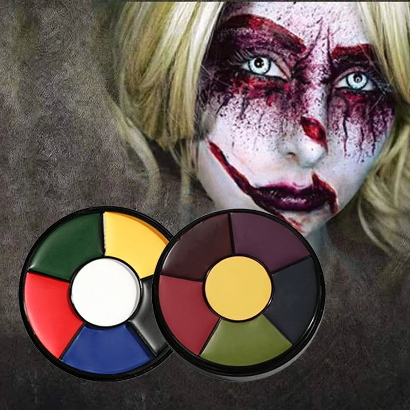 6 Oil Face Paint Palette Halloween Party Camo Body Makeup Clown SFX Zpaxo
