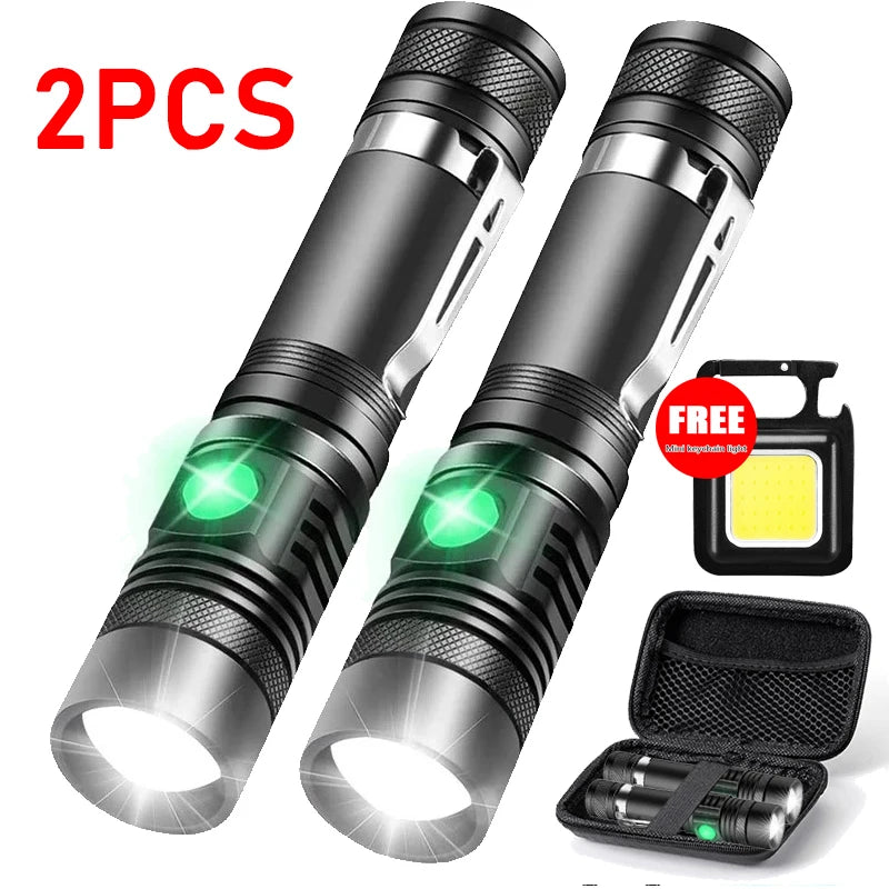 T6 LED Tactical Flashlight – USB Rechargeable Zoomable Torch