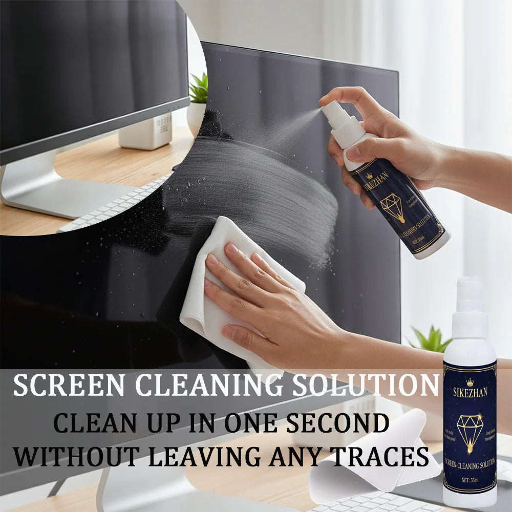 Universal Screen Cleaner Spray Kit with Polishing Cloth for Computer Laptop Monitor TV Phone LCD LED Dust Fingerprint Remover Zpaxo