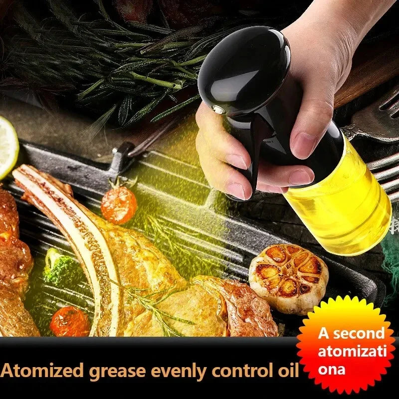 1PCS Black Transparent Kitchen Oil Bottle Cooking Oil Spray Olive Oil Bottle Fitness Barbecue Spray Oil Dispenser Household Zpaxo