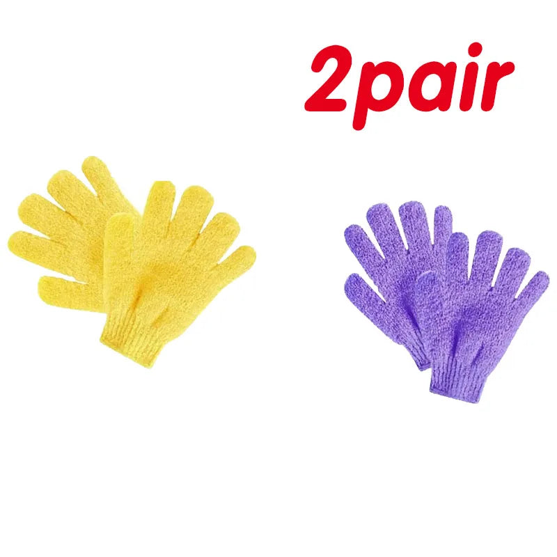Five Finger Bath Scrub Gloves – Soft Elastic Shower Mitts