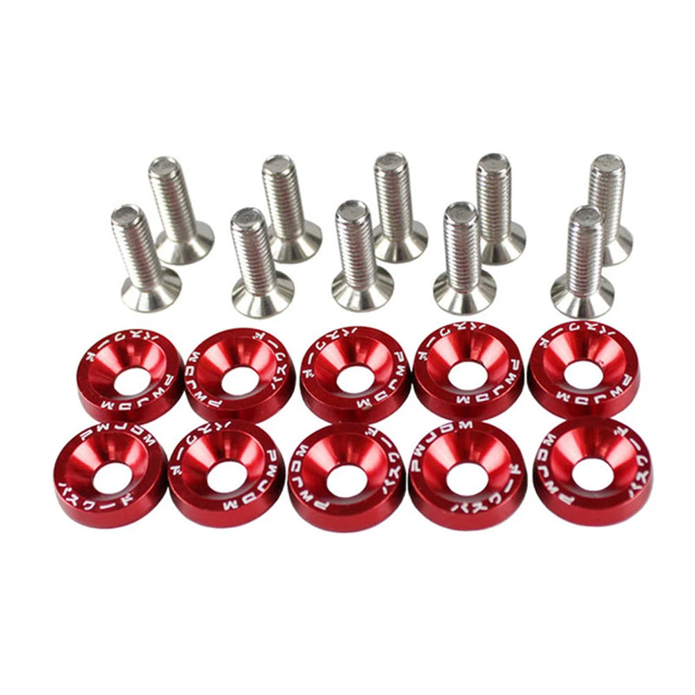 Accessaries Car Fasteners Engine Styling Fender M6 JDM Washer Zpaxo Red