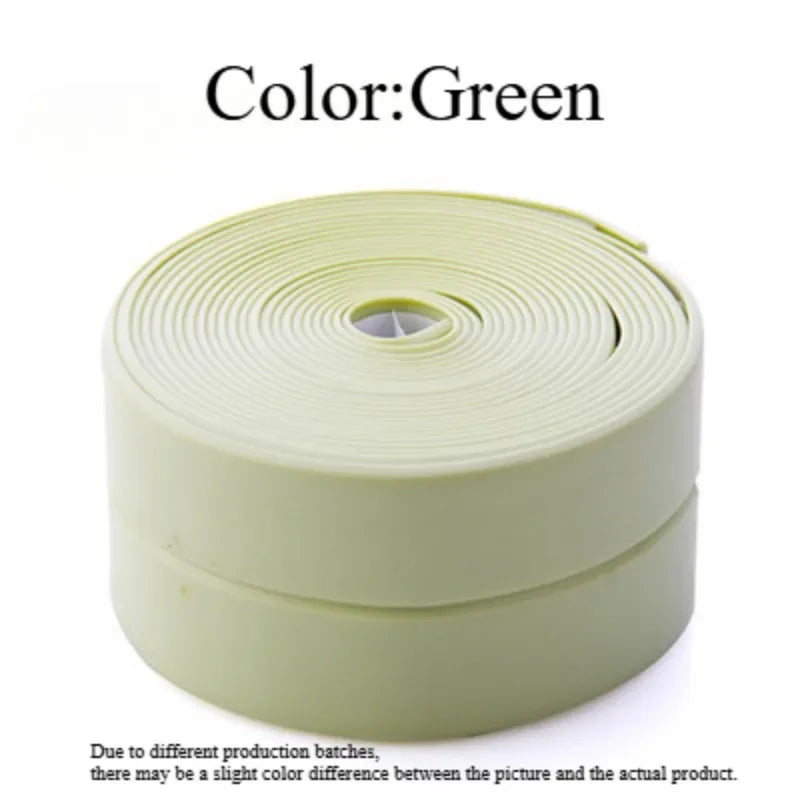 1 Roll of Waterproof White PVC Self-Adhesive Tape - Perfect for Bathroom, Sink & Kitchen - Super Strong Stickiness! Zpaxo green 2m 3.8cm