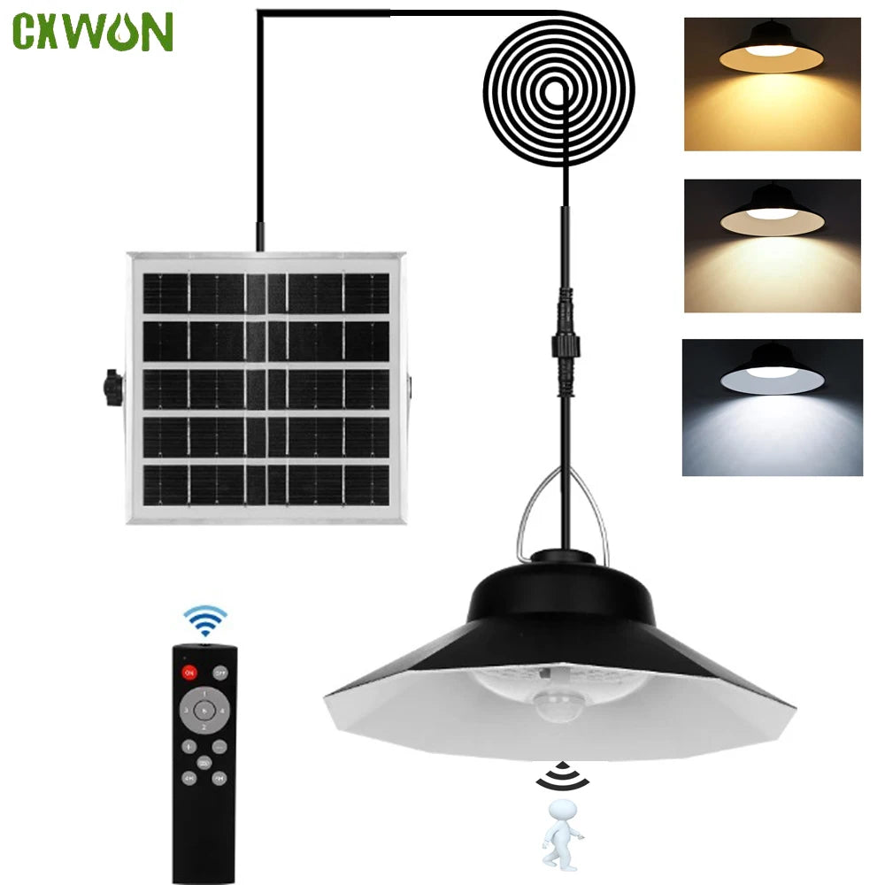 Solar Pendant Light Motion Detector Outdoor Indoor Shed Lamp Zpaxo