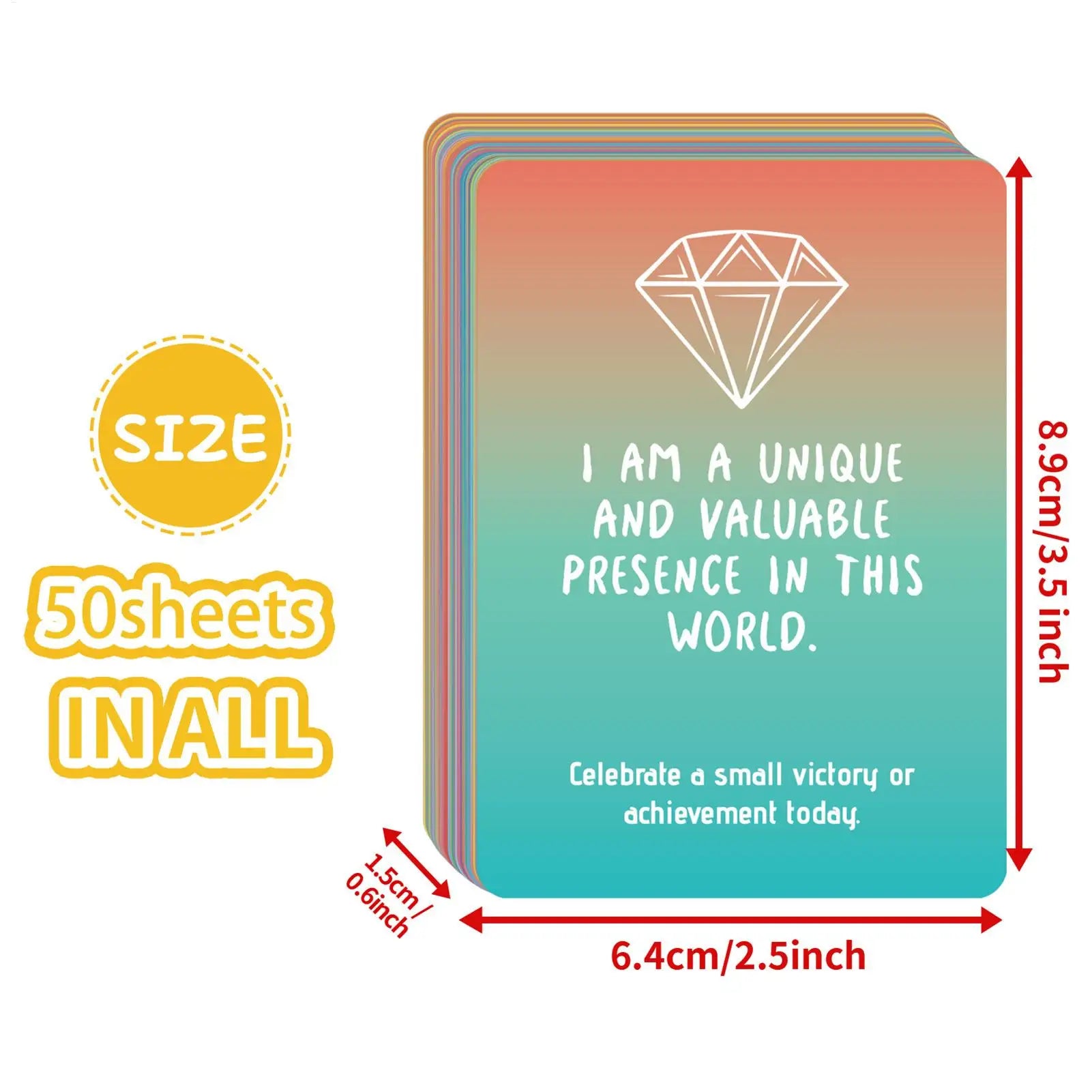 Colored Affirmation Cards Women Self-care Daily Positive Quotes