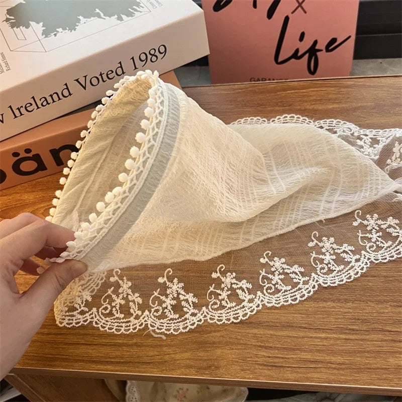 Fashion Lace Hair Hoop Triangle Scarf Kerchief Bohemia Bandana Band Zpaxo yellow