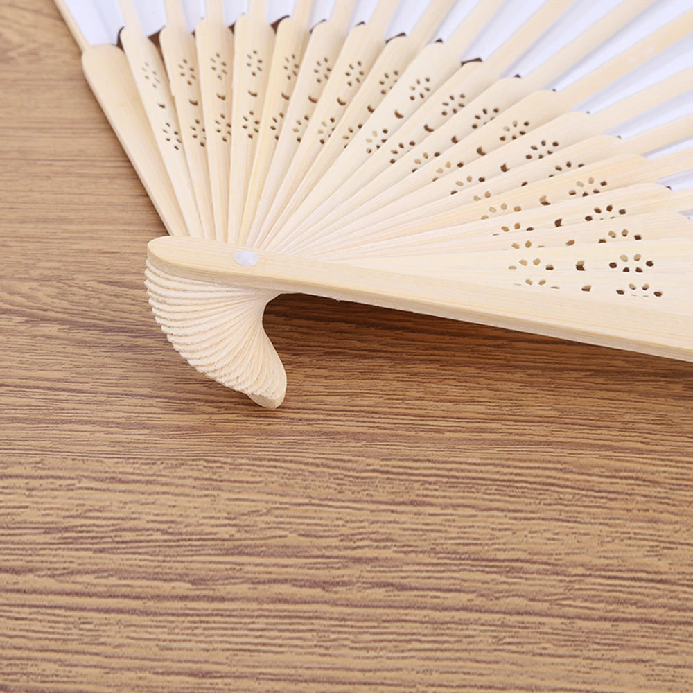 1-50PCS Paper Bamboo Folding Hand Fan Wedding Personalized Fans Party Decor Art Craft Chinese Dance Fan DIY Folding Fan Zpaxo