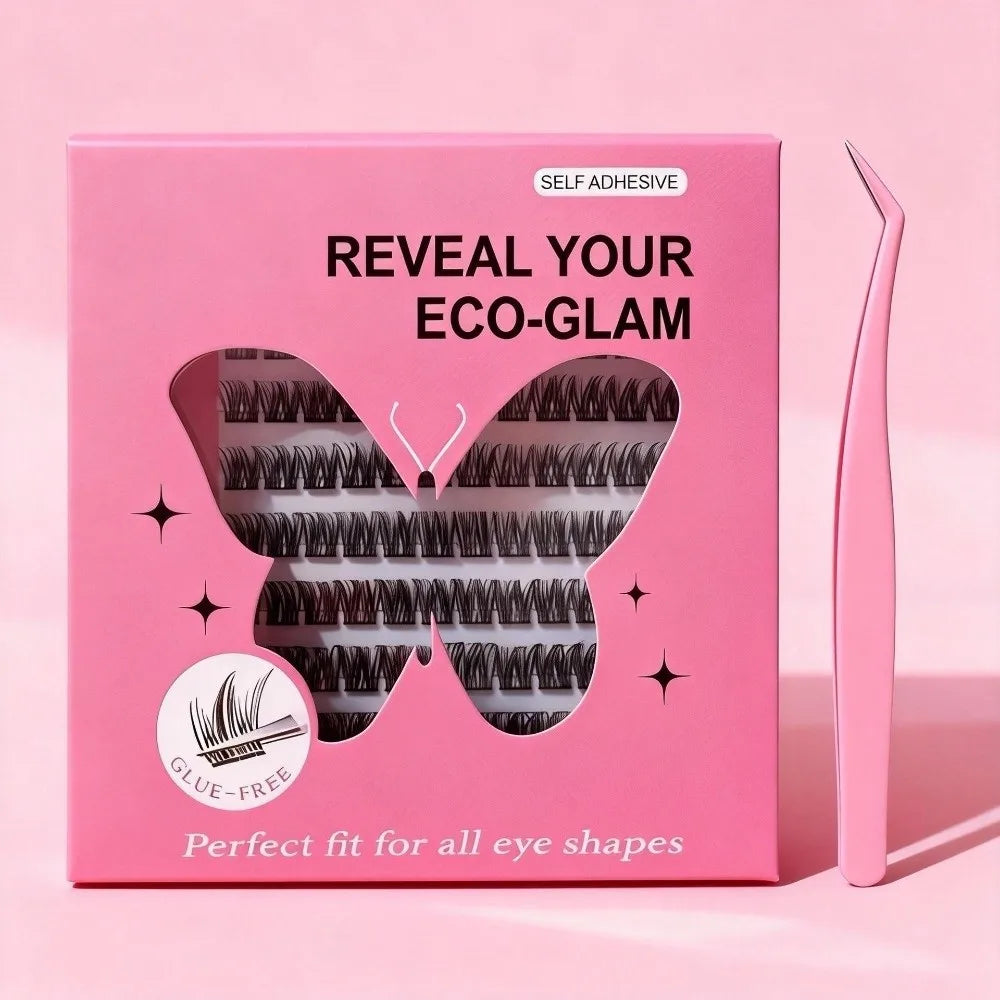 Natural Look DIY Lashes Extension Fluffy No Glue Needed Individual Zpaxo