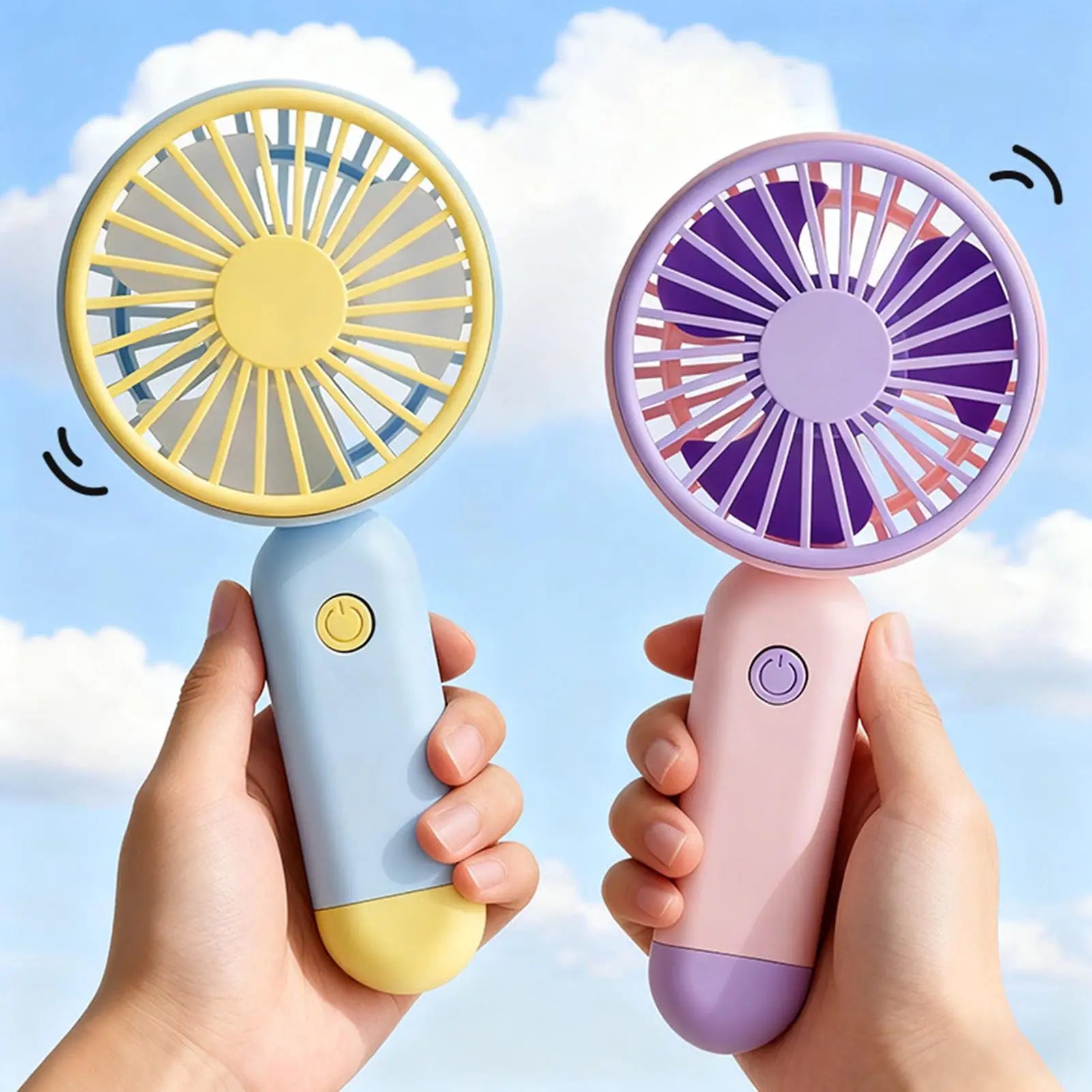 Portable Handheld Fan Rechargeable 3 Speed Ultra Quiet Mini Pocket