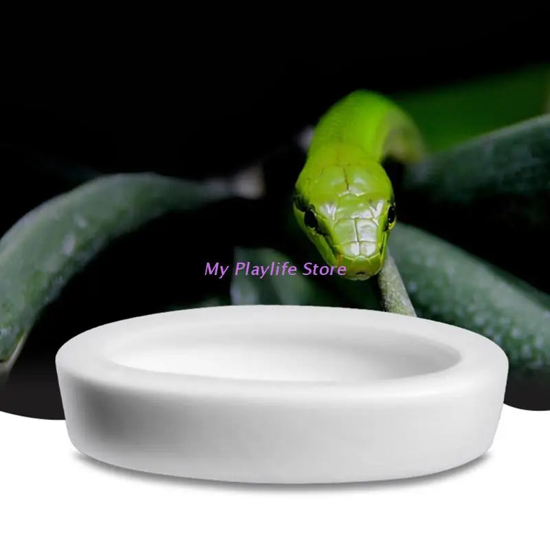 Reptile Water Food Bowl Ceramic Feeder Bowls Anti- Escape Breadworm