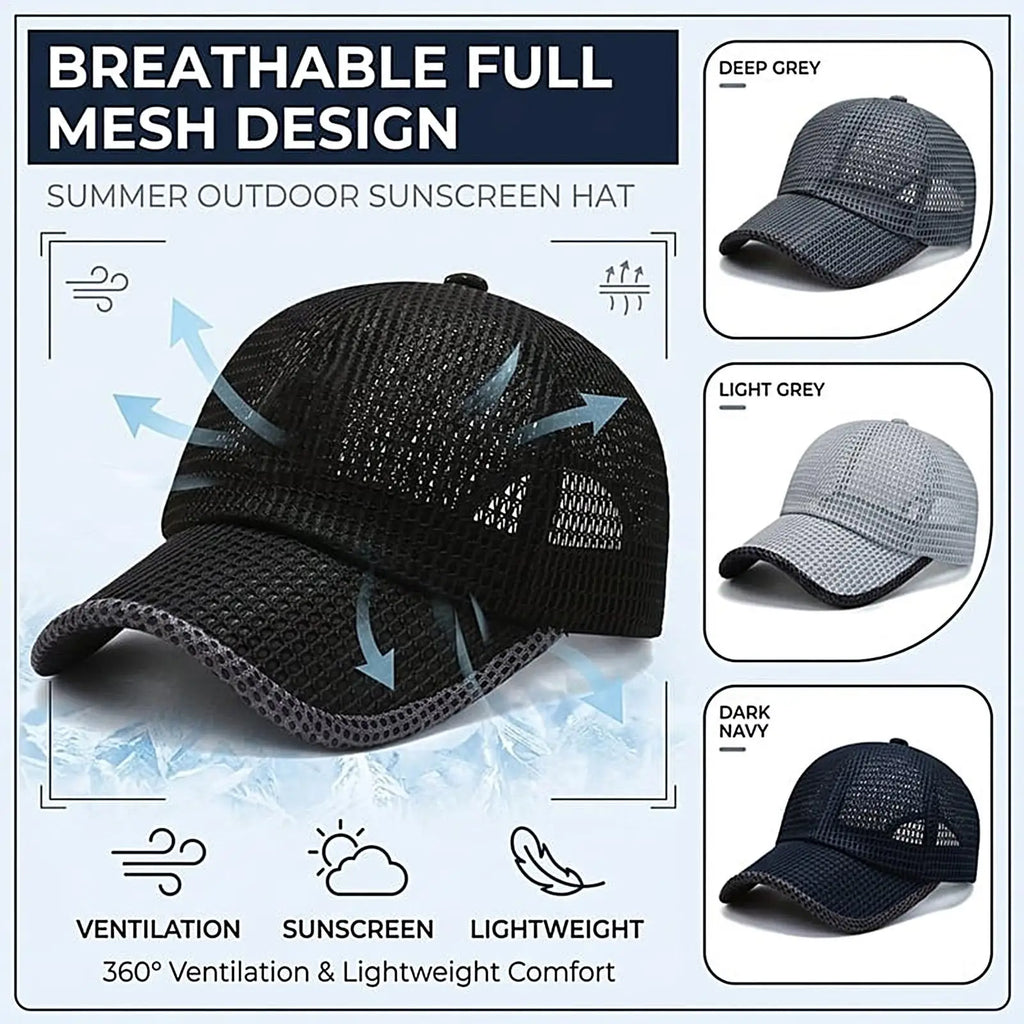 Mesh Baseball Caps Breathable Summer Caps Dad Hat Outdoor Fishing Hats for Men Women Outdoor Sports Hiking Walking sport Hats Zpaxo