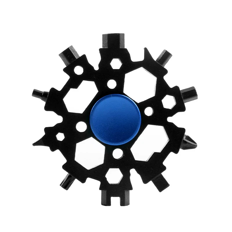 Portable Snow Spinner Spanner 23-in-1 Stainless Stee Snowflakes Multi-tool Bottle Opener Outdoor EDC Survival Bike Repair Tools Zpaxo B