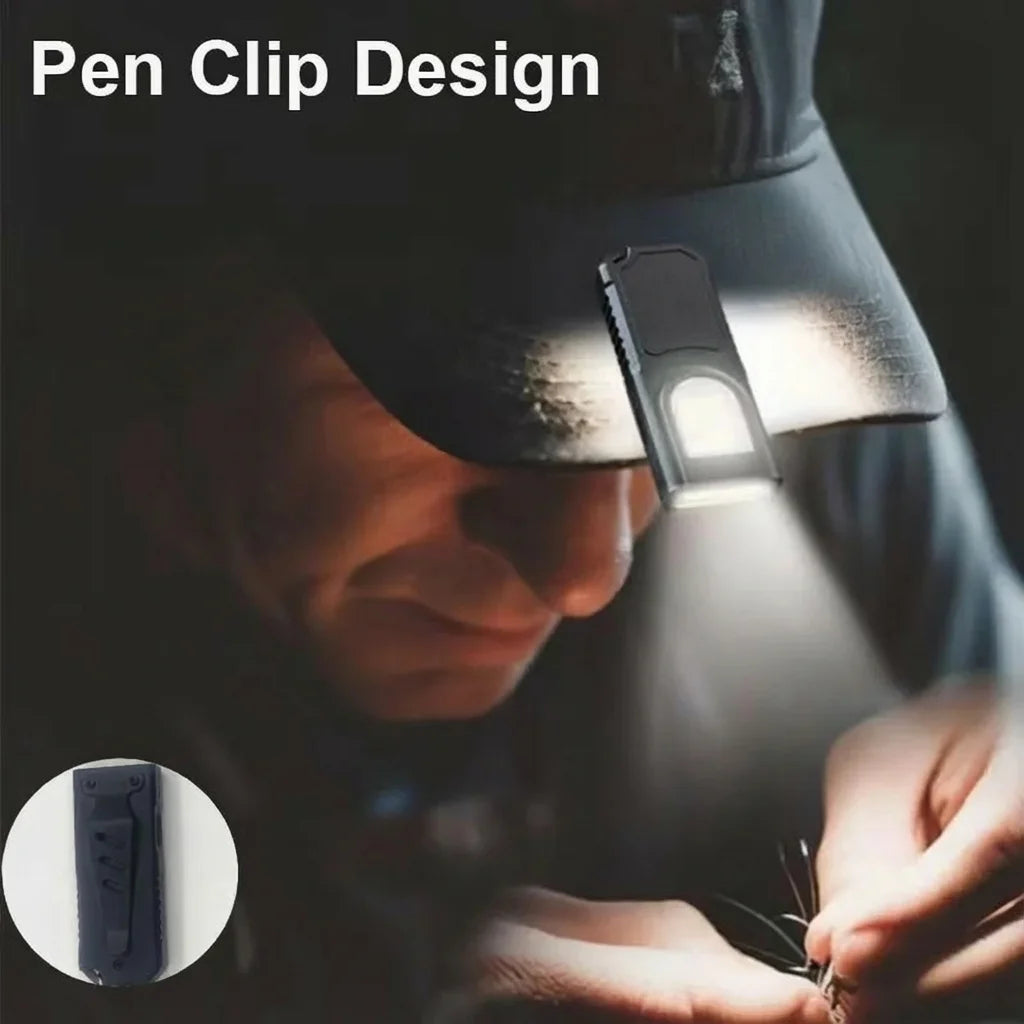 Mini USB Rechargeable Keychain Flashlight – LED & COB, 5 Modes