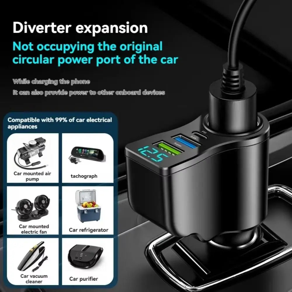 1 Dual USB Car Charger 66W Fast Vehicle Mounted Inverter Zpaxo