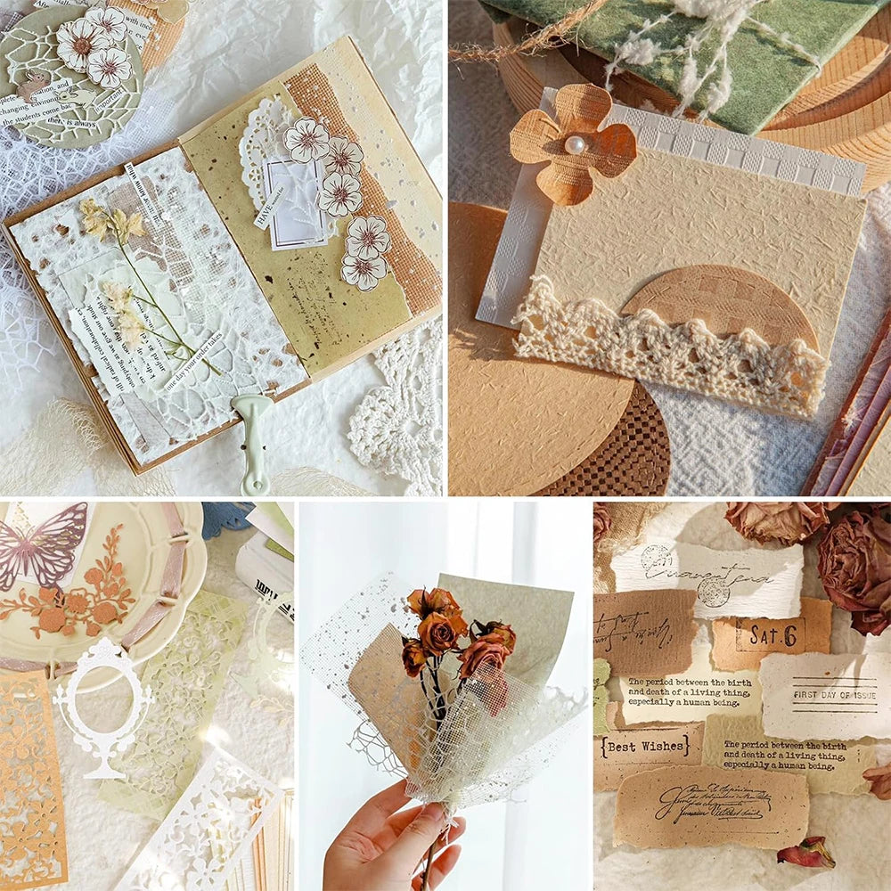 20Pcs Textured Scrapbook Paper Mixed Special Craft Paper for DIY Scrapbooking Art Crafts Junk Journalling Zpaxo