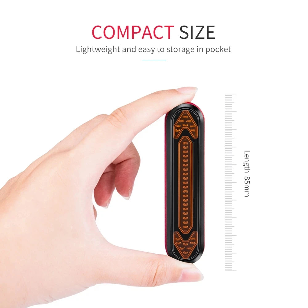 LED Bicycle Lantern USB Rechargeable Tail Light Warn Bicycle Light Smart Wireless Remote Turn Signal Light Cycling Accessorie Zpaxo