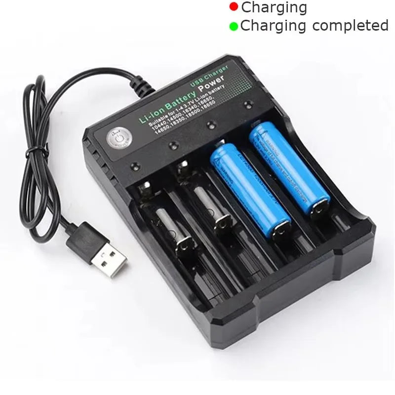 18650 Charger 4 Slots 2V Li-ion Battery USB Rechargeable Charging