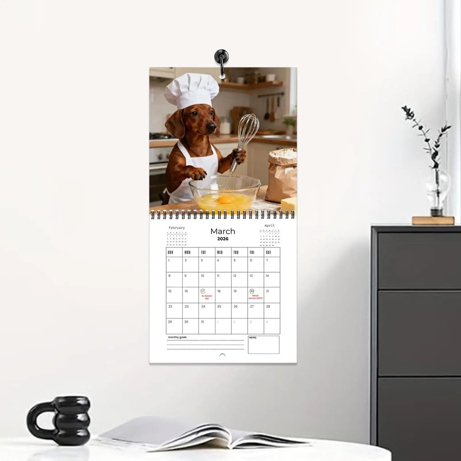 Dachshund Dog Wall Calendar 2026 Weekly Monthly Planner Appointment