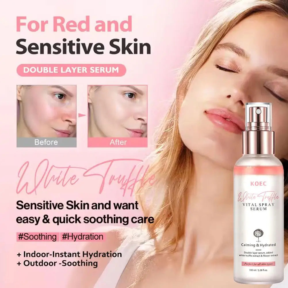 White Truffle Glow Serum Spray – Vitamin E, Niacinamide & Hyaluronic Acid Facial Serum Spray Zpaxo