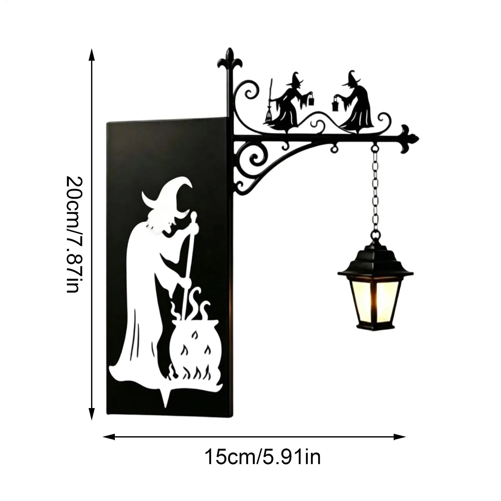 Bookshelf Lantern Halloween Witch Theme Decorative Bookcase Light