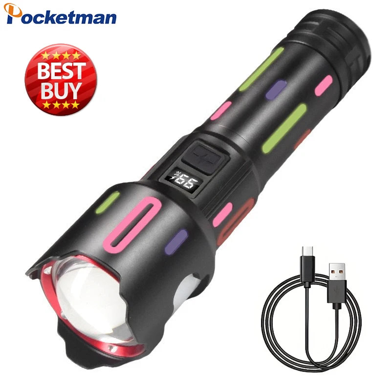 POCKETMAN 3800 Lumen LED Zoom Flashlight – USB Rechargeable