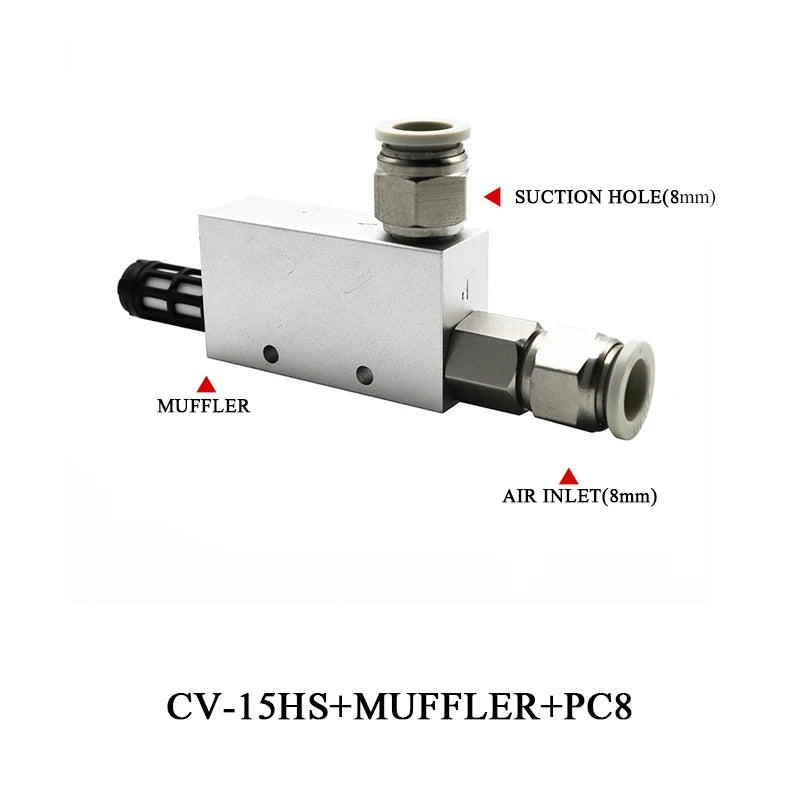 Vacuum Generator Large Flow Valve CV-15/20/25HS Manipulator Suction Cup Negative Pressure Switch Control Pneumatic Accessories Zpaxo CV-15HS-8mm