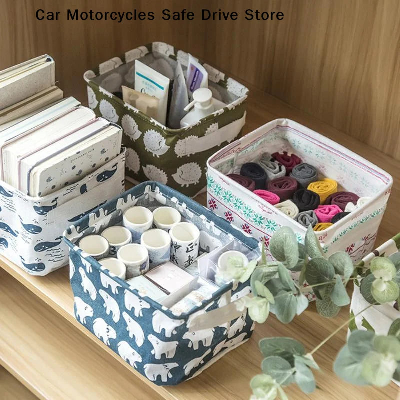 CM1PC Cotton Linen Fabric Waterproof Storage Basket Sundries Toy