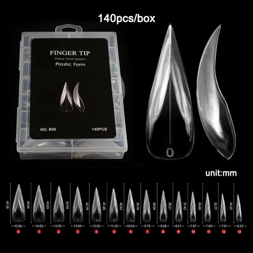 Poly Nail Gel Extension Molds Reusable Curved Stiletto Advanced Shape Zpaxo 6