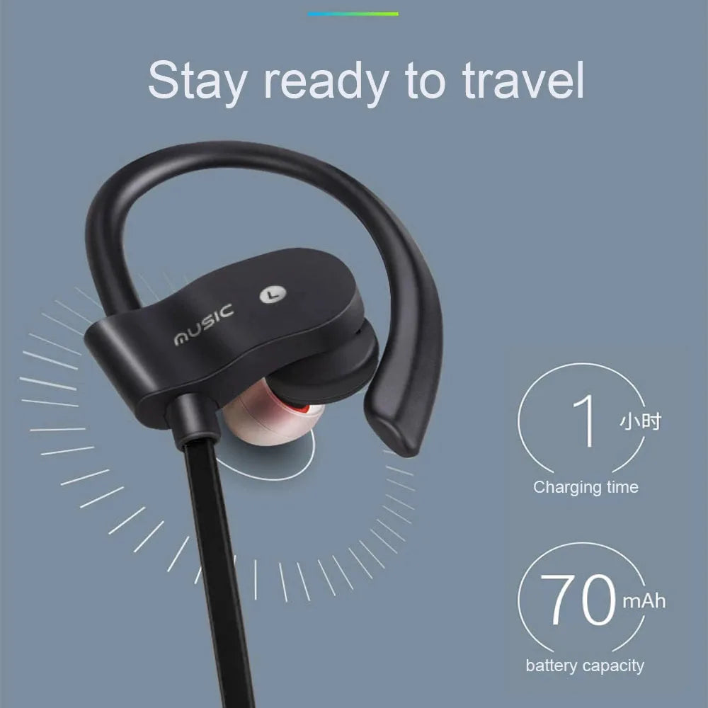 Bluetooth Headphone Wireless Earphones Waterproof Music Bluetooth Sport Earphone Stereo bass Headset with Mic for All Smartphone Zpaxo