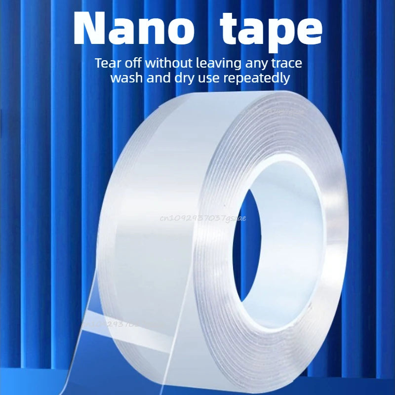 Versatile Reusable Double-Sided Waterproof Adhesive Tape - Strong Hold, Easy to Remove, Perfect for Kitchen & Bathroom Surfaces Zpaxo