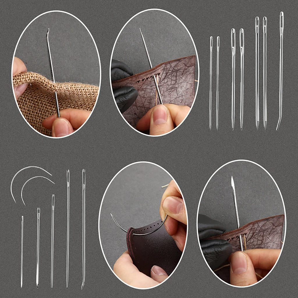 orange Leather Sewing Kit Upholstery Repair Kit with Sewing Awl Scissors Tool Kit for Beginners Professionals Leather Craft DIY Zpaxo