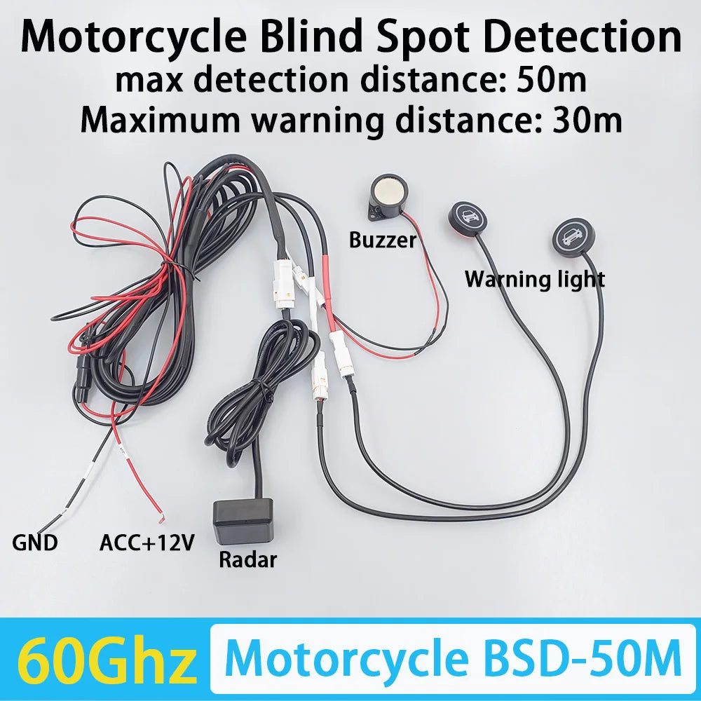 Motorcycle BSD 77Ghz 60Ghz Millimeter Wave Radar Blind Spot Detection