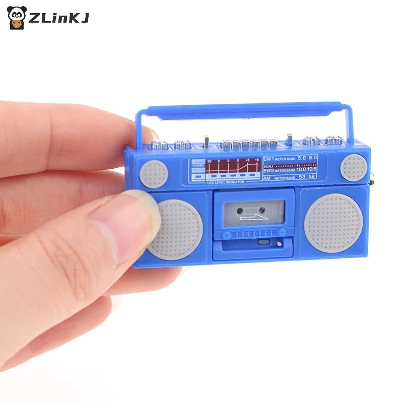 ▶1/12 Doll House Cute Miniature Radio Mini Recorder Model Dollhouse Furniture Decoration Accessories Toys for Collectors Zpaxo