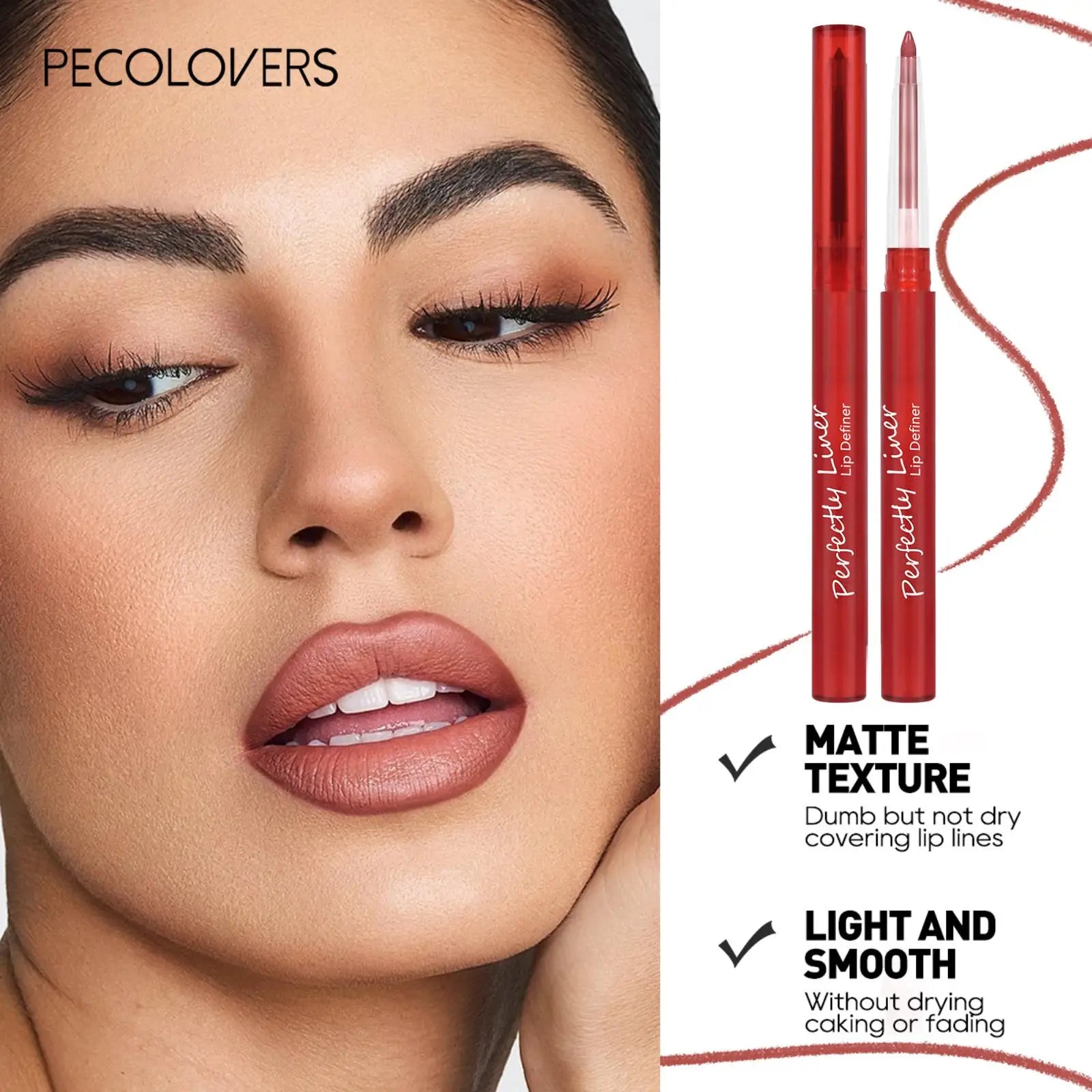 1PC Rich Pigmented, Waterproof, Silky, Durable, Non-stick Cup, Creamy Matte Lip Liner, Perfect for Date and Daily Use Zpaxo