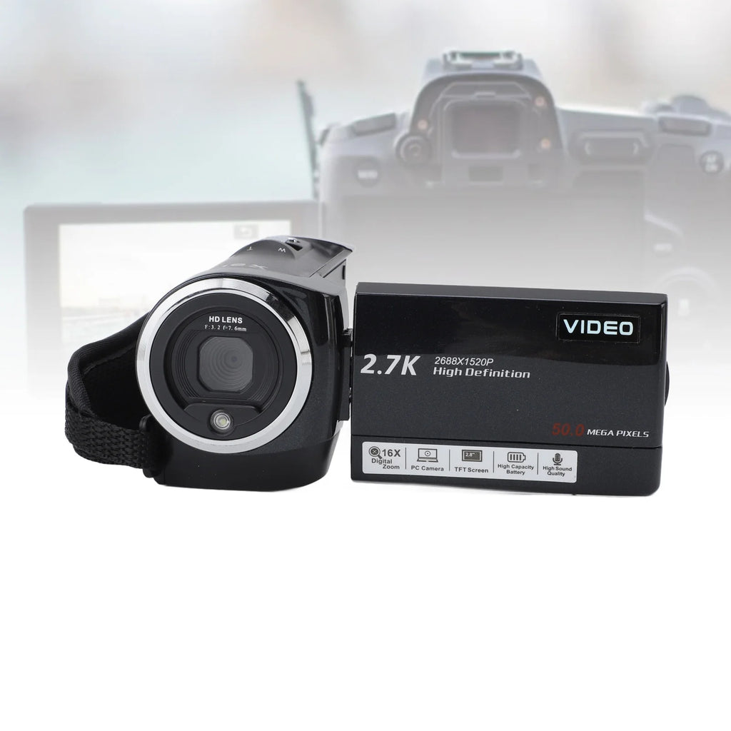 2 7K Camcorder 16x Digital Zoom Professional Face Recognition Video