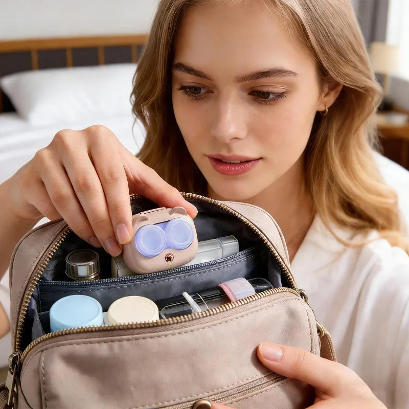 2026 Ultrasonic Contact Lenses Cleaner with Removable Portable Box Tear Protein Removal Machine Compact Contact Lenses Cleaning Zpaxo