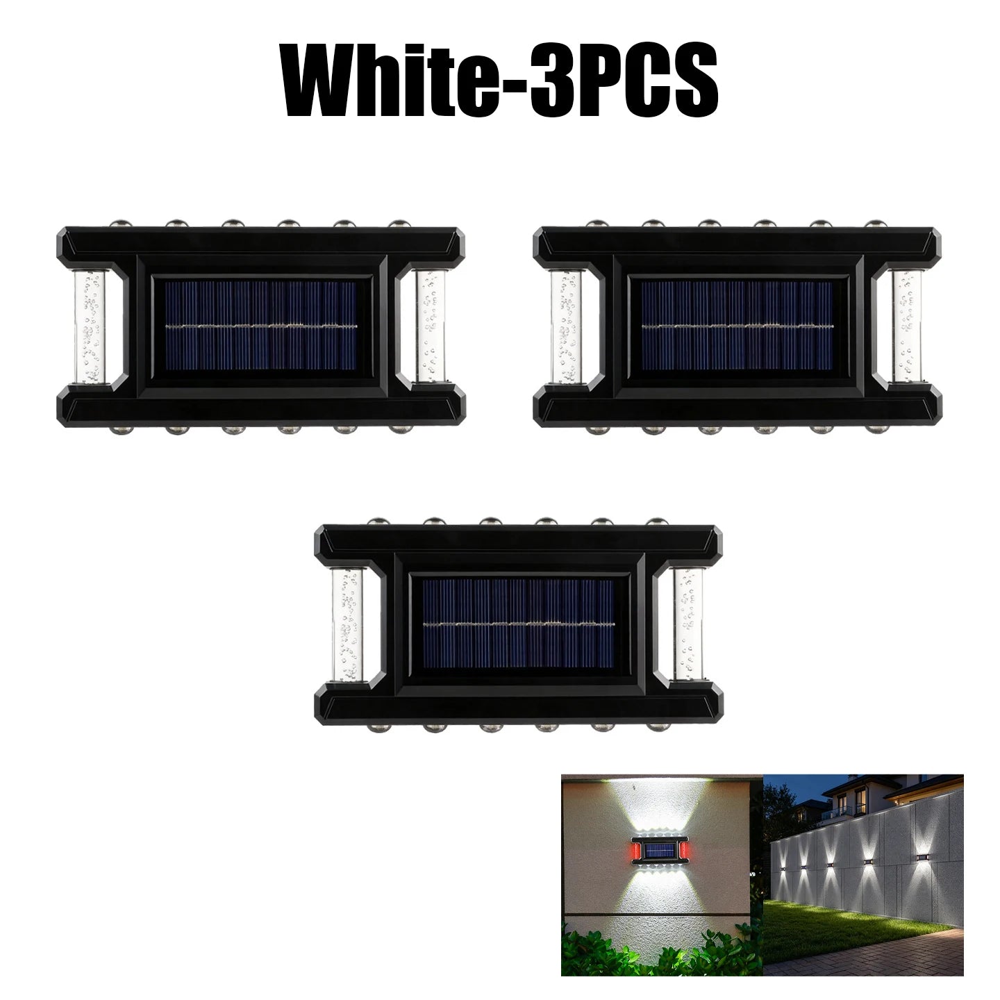 Outdoor Solar Wall Lamp Rainproof Design Garden Courtyard Light Fence