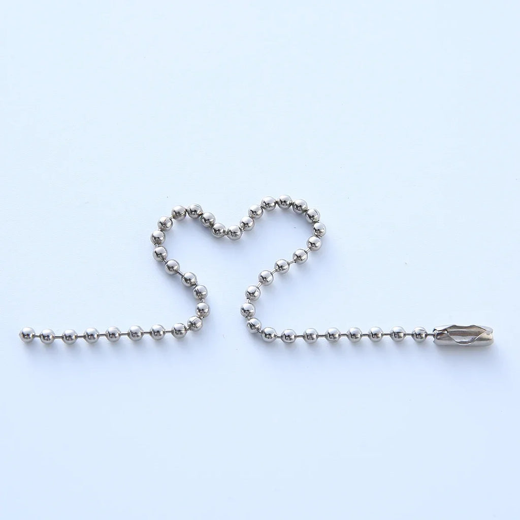 50/100/500pcs Round Ball Bead Chains Length Keychain Tag Bulk Chains with Connector for DIY Pendant Jewelry Bag Accessories Zpaxo