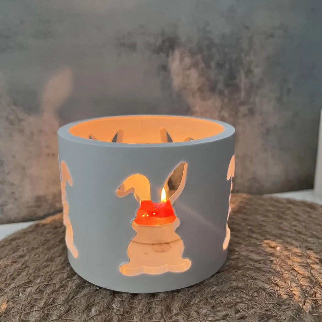 Candle Holder Mold Soft Non Stick Mould Hollow Rabbit Design Tea