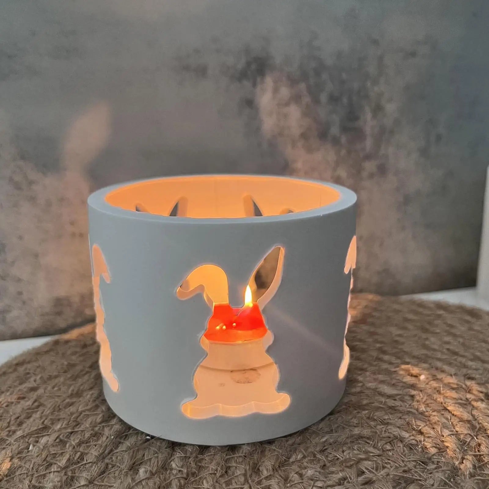 Candle Holder Mold Soft Non Stick Mould Hollow Rabbit Design Tea