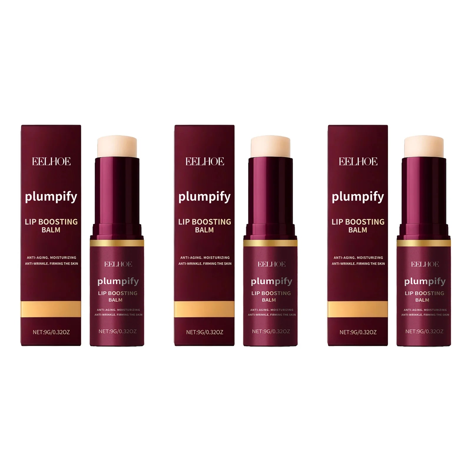 EELHOE Plumpify Lip Balm – Plumping, Moisturizing & Repair Lip Plumping Balm Zpaxo 3 x 9g Boxed