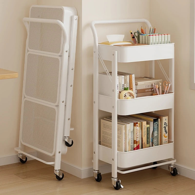 Multi-functional Removable rack Multi-layer shelf Next to desk Foldable storage rack Kitchen bathroom trolley Zpaxo